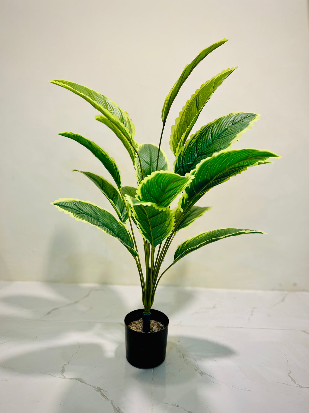 🌼✨ Sunlit Green Leaf  – Yellow & Green Plant
