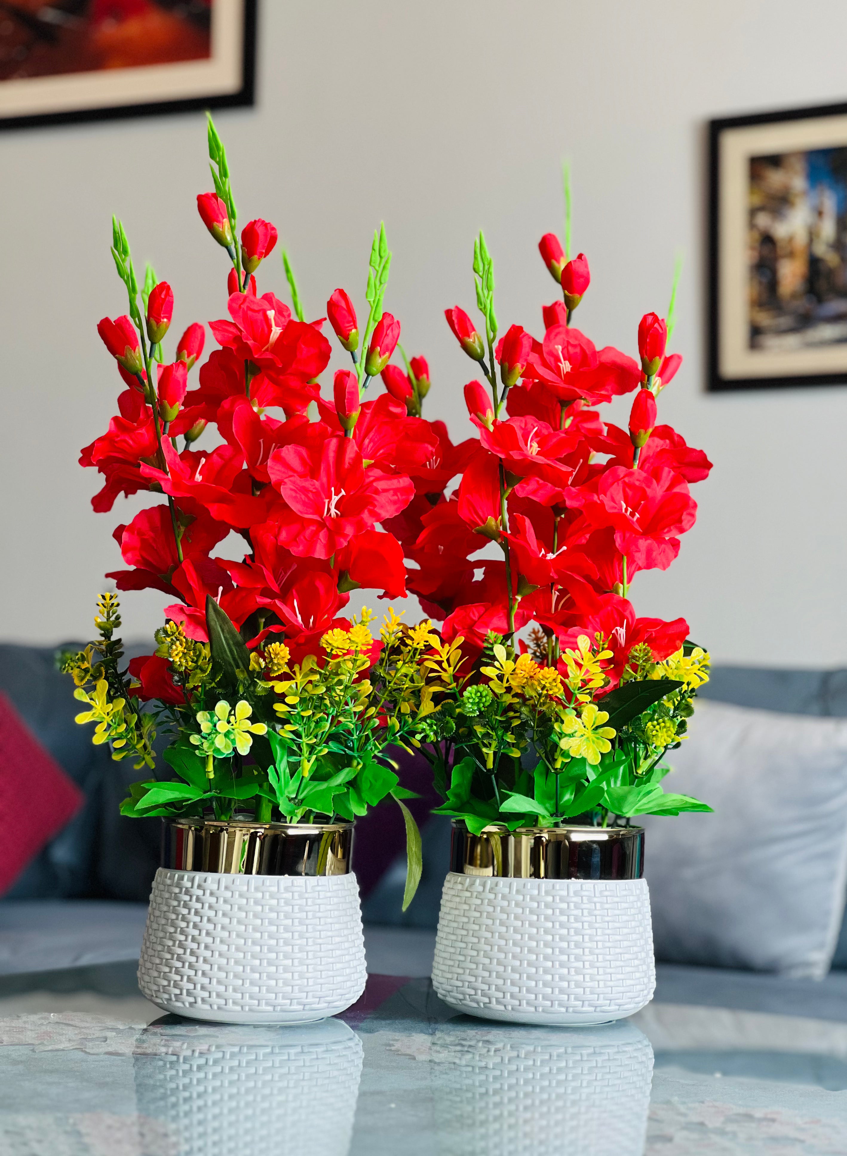 Elegant Floral Vase Set – 2 Pieces ✨